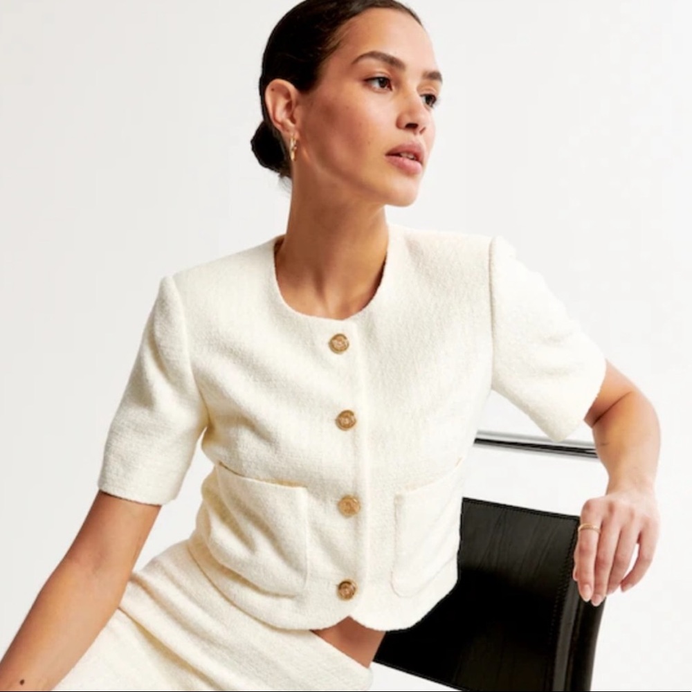 Abercrombie Short-Sleeve Tweed Jacket